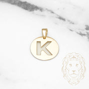 Pendant - 10K Yellow Gold "K" stencil letter style polished - PEG385