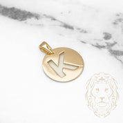 Pendant - 10K Yellow Gold "K" stencil letter style polished - PEG385