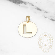 Pendant - 10K Yellow Gold "L" polished stencil letter style - PEG386