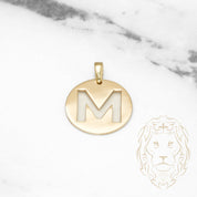 Pendant - 10K Yellow Gold "M" polished stencil letter style - PEG387