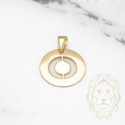 Pendant - 10K Yellow Gold "O" polished stencil letter style - PEG389