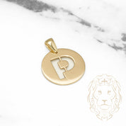 Pendentif - Or 10K jaune "P" style lettre au pochoir poli - PEG390
