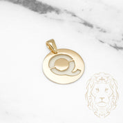 Pendant - 10K Yellow Gold "Q" polished stencil letter style - PEG391
