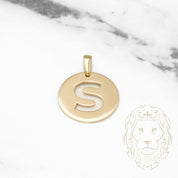 Pendant - 10K Yellow Gold "S" polished stencil letter style - PEG393