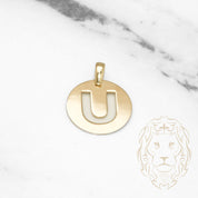 Pendant - 10K Yellow Gold "U" stencil letter style polished - PEG395