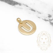 Pendant - 10K Yellow Gold "U" stencil letter style polished - PEG395