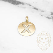 Pendant - 10K Yellow Gold "X" polished stencil letter style - PEG398
