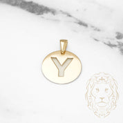 Pendant - 10K Yellow Gold "Y" polished stencil letter style - PEG399