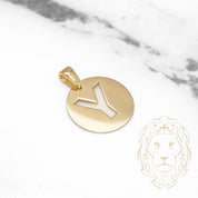 Pendant - 10K Yellow Gold "Y" polished stencil letter style - PEG399