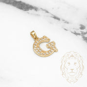 Pendant - 10K Yellow Gold "G" varsity style with cz pavement - PEG407