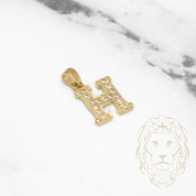 Pendentif - Or 10K jaune "H" style varsity pavé cz - PEG408