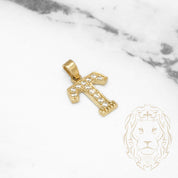 Pendant - 10K Yellow Gold "T" varsity style with cz pavement - PEG420