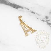 Pendant - 10K Yellow Gold "A" Swirl & Diamond Cut - PEG427