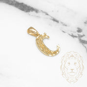 Pendant - 10K Yellow Gold "C" Swirl & Diamond Cut - PEG429