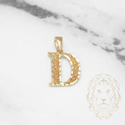 Pendant - 10K Yellow Gold "D" Swirl & Diamond Cut - PEG430