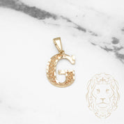 Pendant - 10K Yellow Gold "G" Swirl & Diamond Cut - PEG433