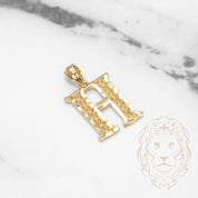 Pendant - 10K Yellow Gold "H" Swirl & Diamond Cut - PEG434
