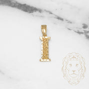 Pendant - 10K Yellow Gold "I" Swirl & Diamond Cut - PEG435