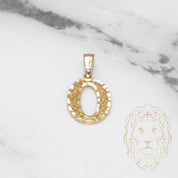 Pendant - 10K Yellow Gold "O" Swirl & Diamond Cut - PEG441