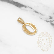 Pendant - 10K Yellow Gold "O" Swirl & Diamond Cut - PEG441