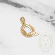 Pendant - 10K Yellow Gold "Q" Swirl & Diamond Cut - PEG443