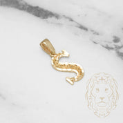 Pendentif - Or 10K jaune "S" motif tourbillon & coupe diamant - PEG445