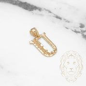 Pendant - 10K Yellow Gold "U" Swirl & Diamond Cut - PEG447