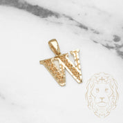Pendant - 10K Yellow Gold "W" Swirl & Diamond Cut - PEG449
