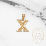Pendant - 10K Yellow Gold "X" Swirl & Diamond Cut - PEG450