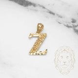 Pendant - 10K Yellow Gold "Z" Swirl & Diamond Cut - PEG452