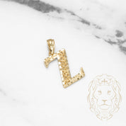 Pendant - 10K Yellow Gold "Z" Swirl & Diamond Cut - PEG452