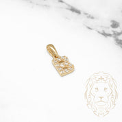 Pendant - 10K Yellow Gold "B" mini cz pavement - PEG454