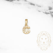 Pendentif - Or 10K jaune "C" mini pavé cz - PEG455