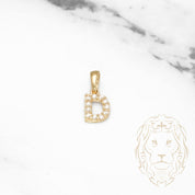 Pendentif - Or 10K jaune "D" mini pavé cz - PEG456