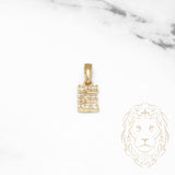 Pendentif - Or 10K jaune "E" mini pavé cz - PEG457