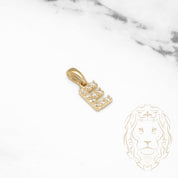 Pendant - 10K Yellow Gold "E" Mini Cz Pavement - PEG457