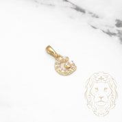 Pendentif - Or 10K jaune "G" mini pavé cz - PEG459