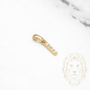 Pendant - 10K Yellow Gold "I" mini cz pave - PEG461
