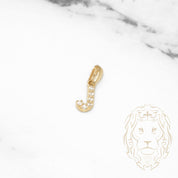 Pendant - 10K Yellow Gold "J" mini cz pavement - PEG462