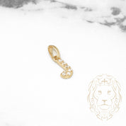 Pendant - 10K Yellow Gold "J" mini cz pavement - PEG462