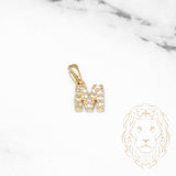Pendentif - Or 10K jaune "M" mini pavé cz - PEG465