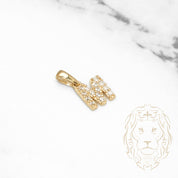 Pendant - 10K Yellow Gold "M" Mini Pave Cz - PEG465