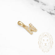 Pendentif - Or 10K jaune "N" mini pavé cz - PEG466
