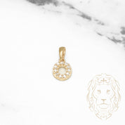 Pendant - 10K Yellow Gold "O" Mini Pave Cz - PEG467
