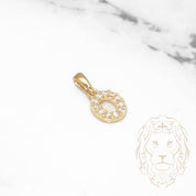 Pendant - 10K Yellow Gold "O" Mini Pave Cz - PEG467