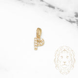 Pendentif - Or 10K jaune "P" mini pavé cz - PEG468