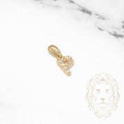 Pendant - 10K Yellow Gold "P" Mini Pave Cz - PEG468
