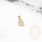 Pendant - 10K Yellow Gold "Q" mini cz pave - PEG469