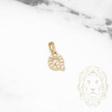 Pendentif - Or 10K jaune "Q" mini pavé cz - PEG469