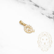 Pendant - 10K Yellow Gold "Q" mini cz pave - PEG469